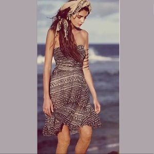 Free People Aztec Tribal Dress Tank Top Strapless